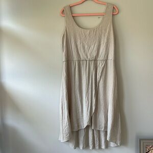 Beige High/Low hem sleeveless dress